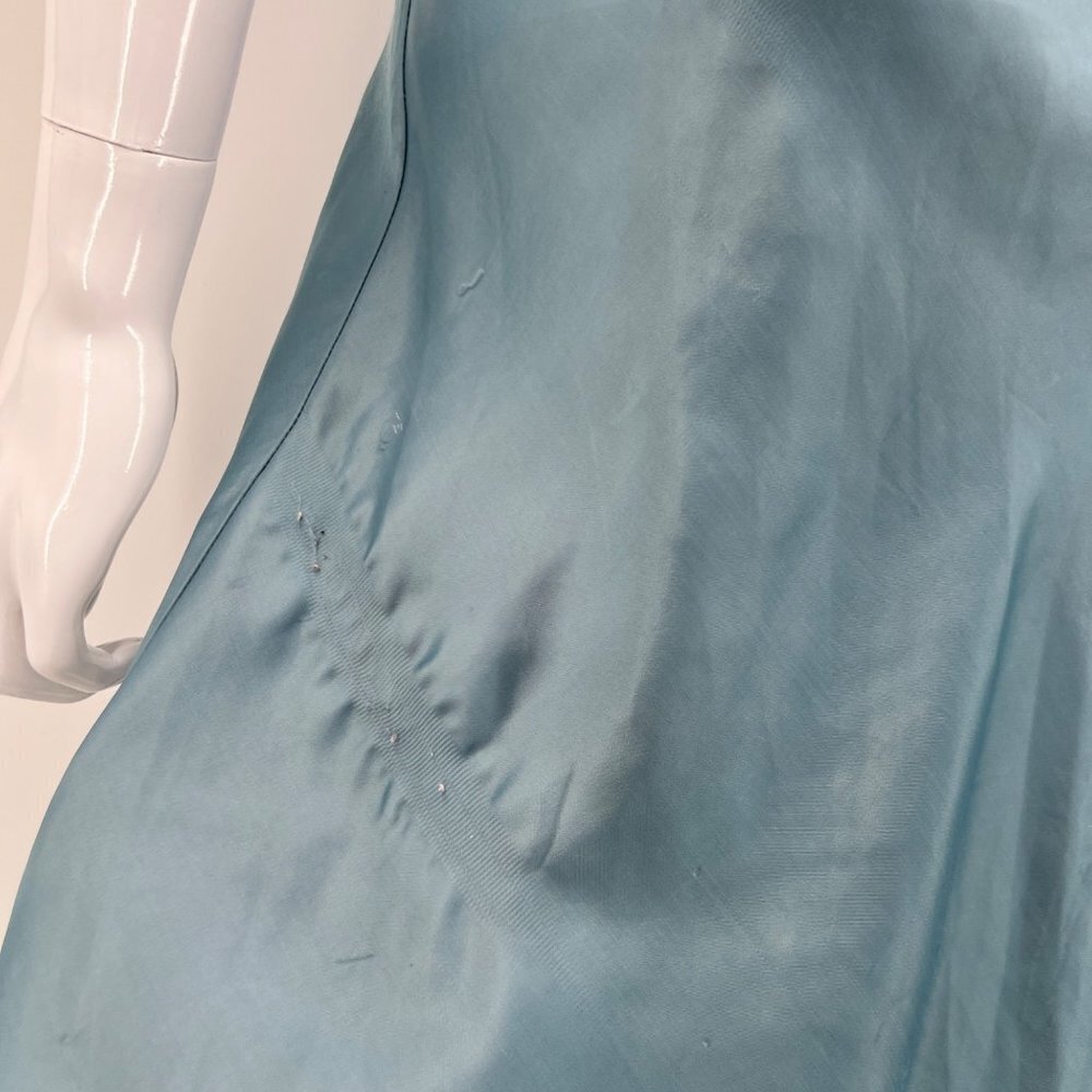 Vintage Saks Fifth Avenue Full Slip‎ Cornflower Blue with Lace Size 36 - Picture 8 of 11